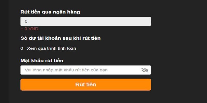 Đăng nhập chọn rút tiền nhập thông tin và xác nhận để rút tiền KUWIN nhanh chóng